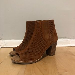 TOMS Suede Open Toe Booties
